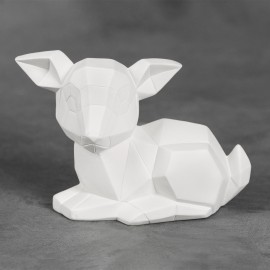 Ceramic Bisque Fawn Facetini - Case of 6 Ceramic Bisque Fawn Facetini - Case of 6